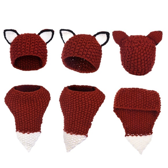 Fox Hat with Scarf for Kids - Picture 3 of 7